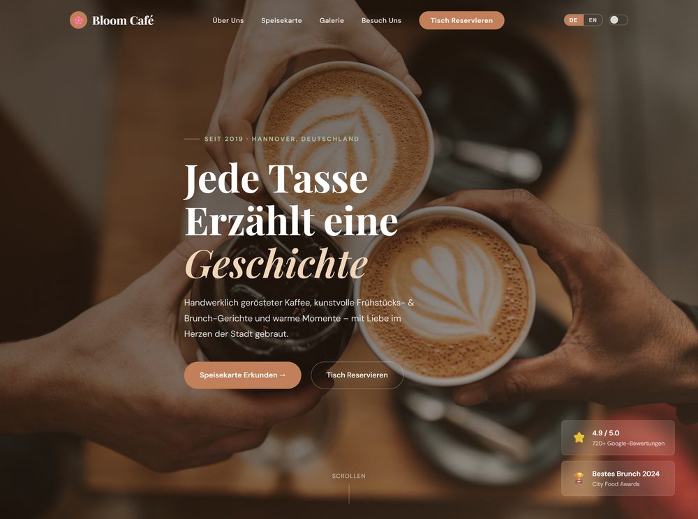 Bloom Café website
