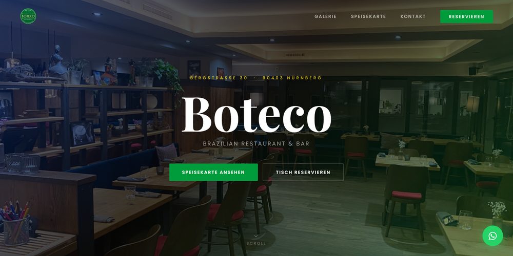 Boteco Brazilian restaurant website