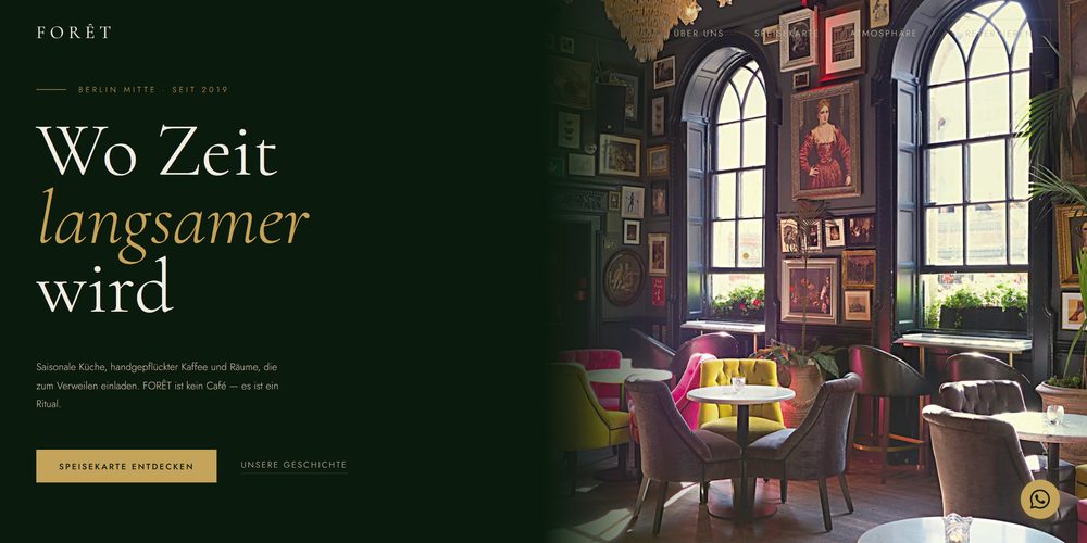 Forêt restaurant website