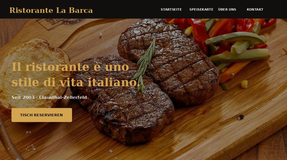 Ristorante La Barca website